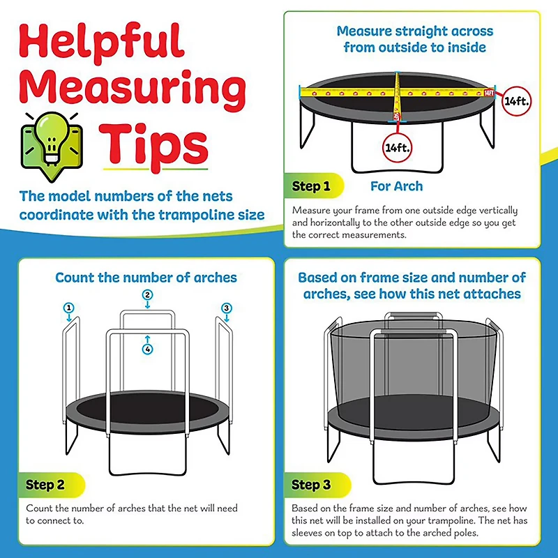 Machrus Upper Bounce 12 ft Round Trampoline Safety Top Sleeve IS Net
