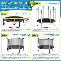 Machrus Upper Bounce 12 ft Round Trampoline Inside Replacement Safety Enclosure Net