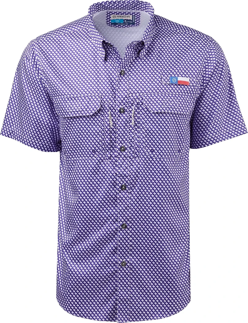 Magellan Men's Local State Gameday Micro Print Short Sleeve Shirt