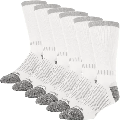 Wrangler Men's Durable Peak Half Cushion Crew Work Socks 6pk