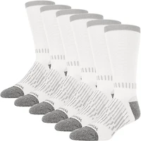 Wrangler Men's Durable Peak Half Cushion Crew Work Socks 6pk