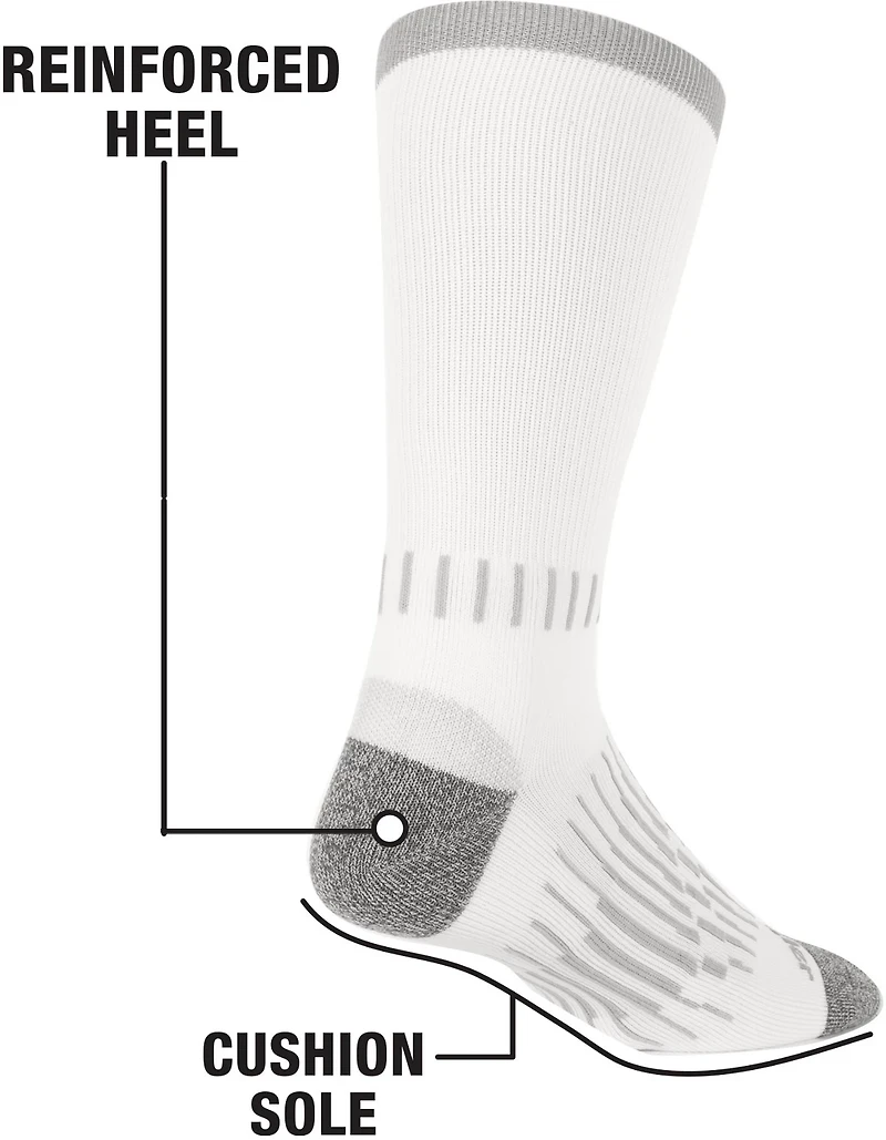 Wrangler Men's Durable Peak Half Cushion Crew Work Socks 6pk