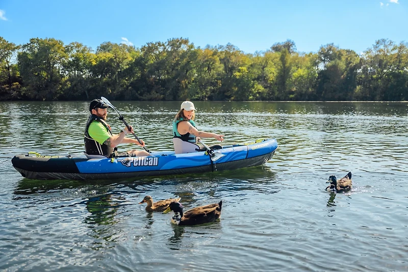 Pelican iESCAPE 110 11 ft Convertible Inflatable Sit-On-Top Tandem Kayak