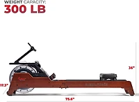 Sunny Health & Fitness Vertical Hydro Wooden Water Rowing Machine