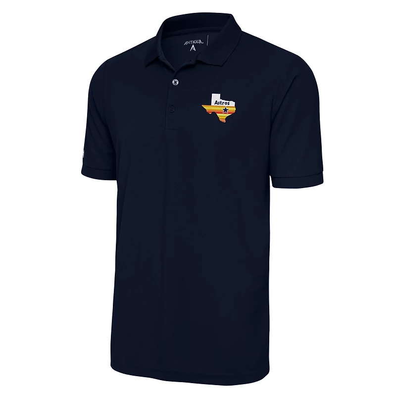 Antigua Men's Houston Astros Legacy Pique Short Sleeve Polo Shirt