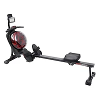 Sunny Health & Fitness Hydro + Dual-Resistance Smart Magnetic Water Rowing Machine