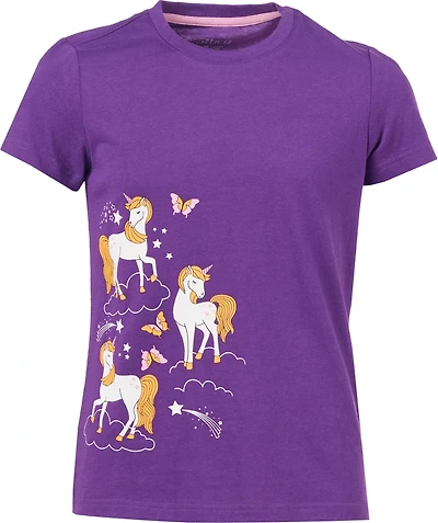 BCG Girls' Lifestyle Short Sleeve Cotton Unicorn Tee