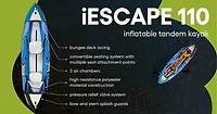 Pelican iESCAPE 110 11 ft Convertible Inflatable Sit-On-Top Tandem Kayak