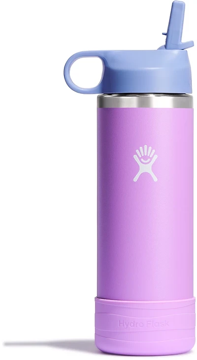 Hydro Flask Kids' 18 oz Wide Mouth Water Bottle with Straw Cap and Boot