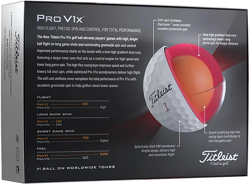 Titleist ProV1x High Number Golf Balls - 12 Count