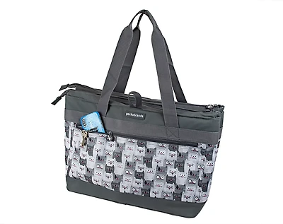 geckobrands Cats Print 2 Compartment 40 Can Tote Cooler