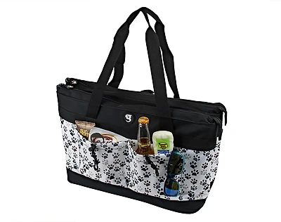 geckobrands Paws Print 2 Compartment 40 Can Tote Cooler