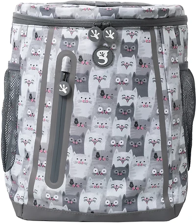 geckobrands Opticool Cats Print 24 Can Backpack Cooler
