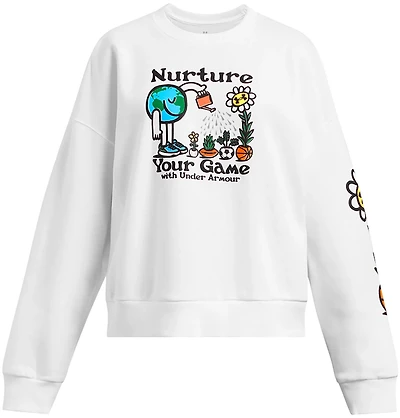 Under Armour Girls' Rival Fleece Oversize NYG Crew Pullover