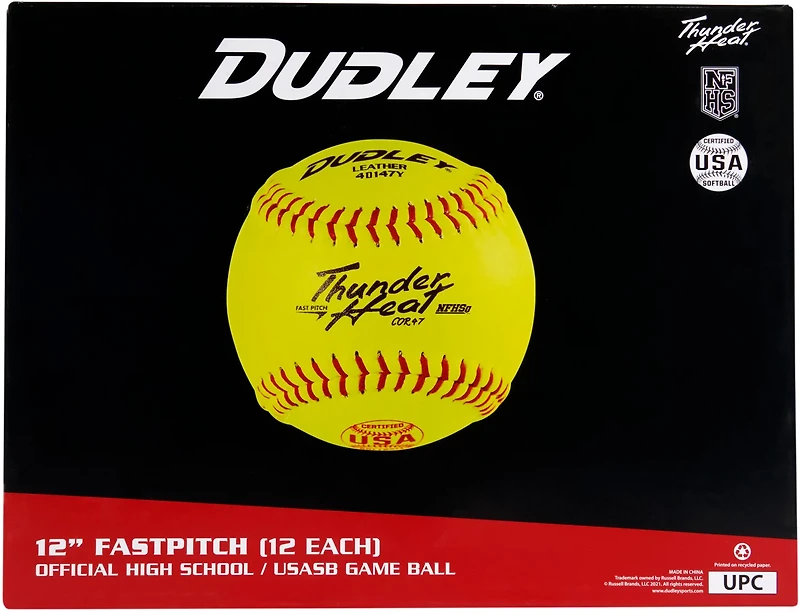 Dudley NFHS USA Thunder Heat 12 in Fastpitch Softballs 12-Pack