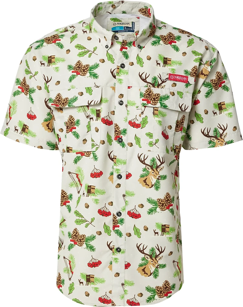 Magellan Outdoors Men's Laguna Madre Holiday Fishing Button-Down Shirt