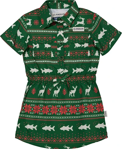 Magellan Outdoors Toddler Girls' Holiday Short Sleeve Fishing Dress