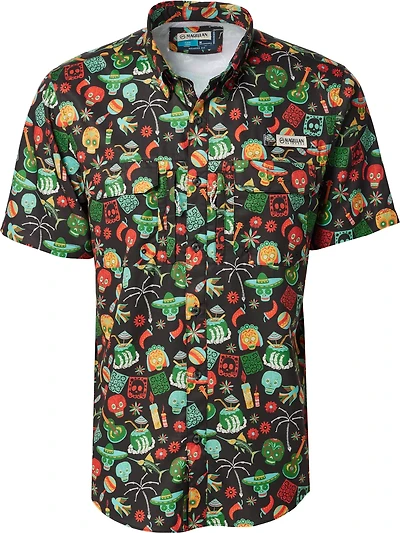 Magellan Outdoors Men's  Dia De Los Muertos Print Short Sleeve Fishing Shirt