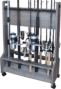 Rush Creek Double-Sided 16-Rod Rolling Storage Rack
