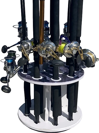 Rush Creek Reel Salty Round 12-Rod Spinning Rod Holder