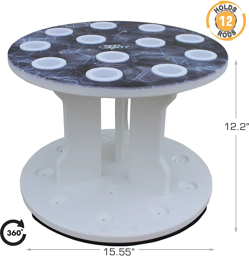 Rush Creek Reel Salty Round 12-Rod Spinning Rod Holder