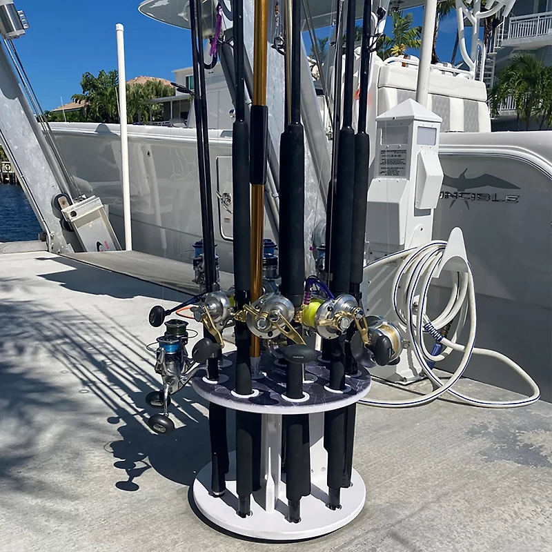 Rush Creek Reel Salty Round 12-Rod Spinning Rod Holder