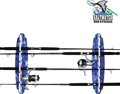 Rush Creek Offshore Inshore Saltwater Waterproof 11-Rod Wall Ceiling Rack