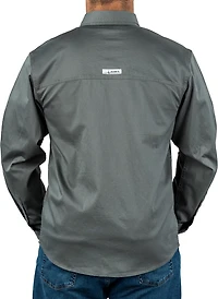 Habit Men's Garment Washed Woven Button Up Long Sleeve Shirt