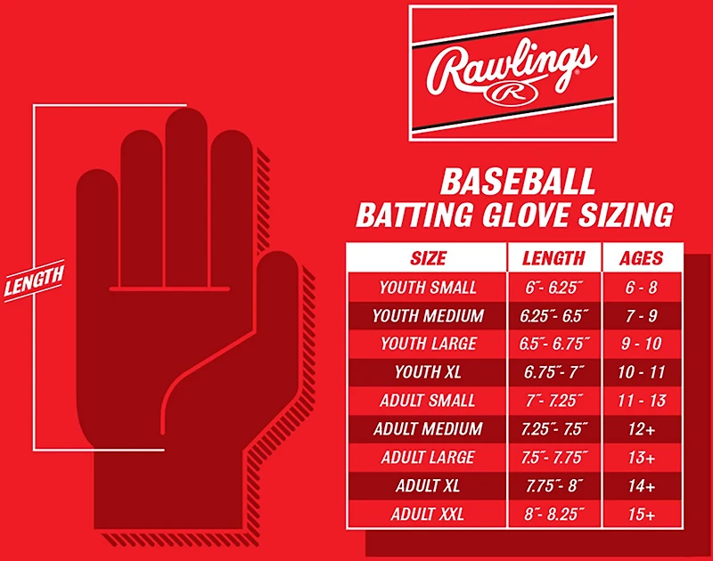 Rawlings Adult Prodigy Batting Gloves