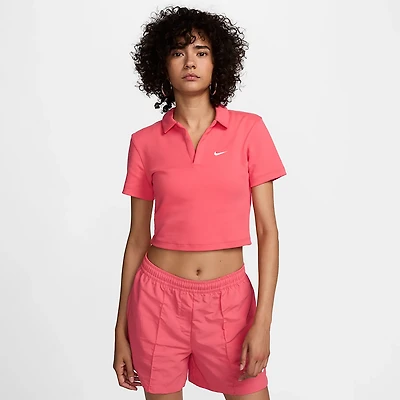 Nike Women's Sportswear Essentials Short Sleeve Polo Crop Top