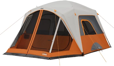 CORE Equipment 6 Person Straight Wall Cabin Tent with Screen Room