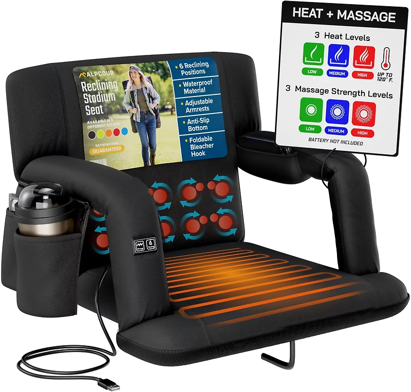 Alpcour Heated Massage Reclining Stadium Seat