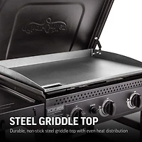 Char-Griller Flat Iron 3-Burner Gas Griddle with Lid