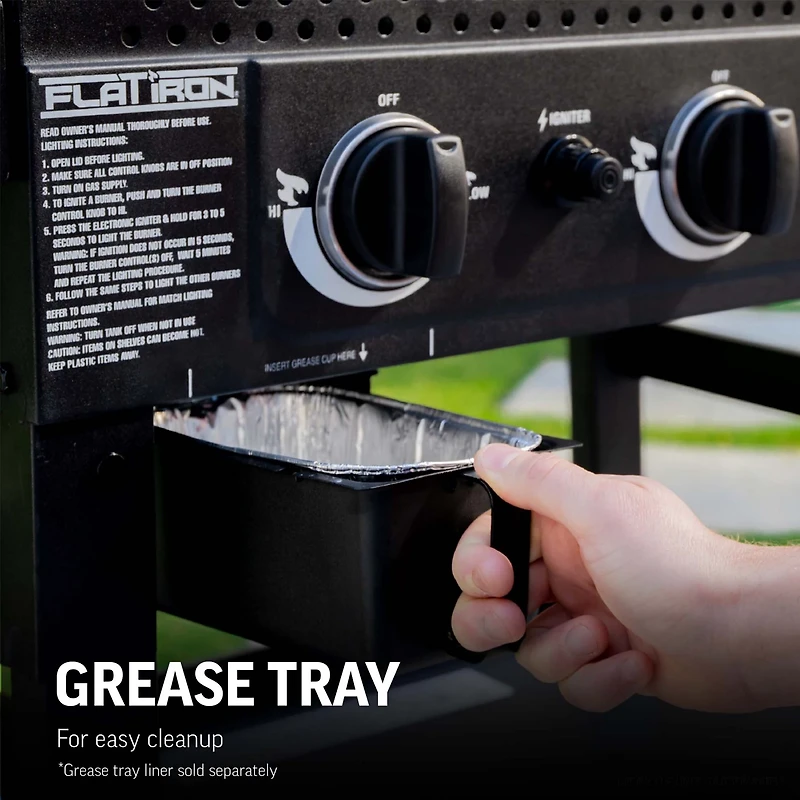 Char-Griller Flat Iron 3-Burner Gas Griddle with Lid