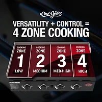 Char-Griller Flat Iron 4-Burner Gas Griddle with Lid