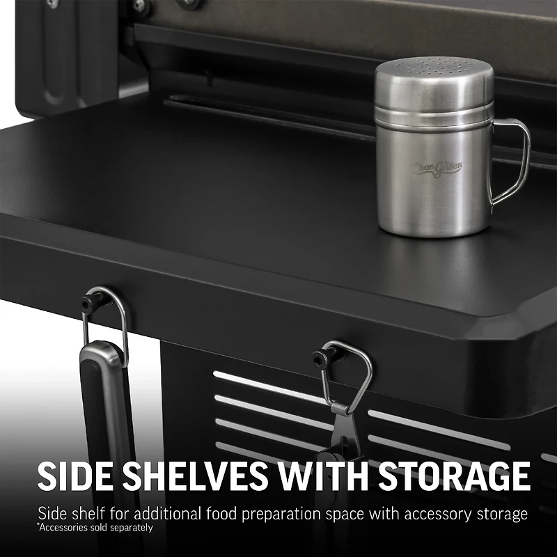 Char-Griller Flat Iron 4-Burner Gas Griddle with Lid