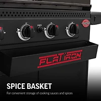 Char-Griller Flat Iron 4-Burner Gas Griddle with Lid