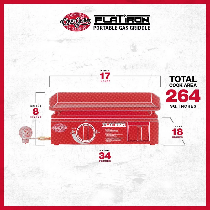 Char-Griller Flat Iron Portable Gas Griddle