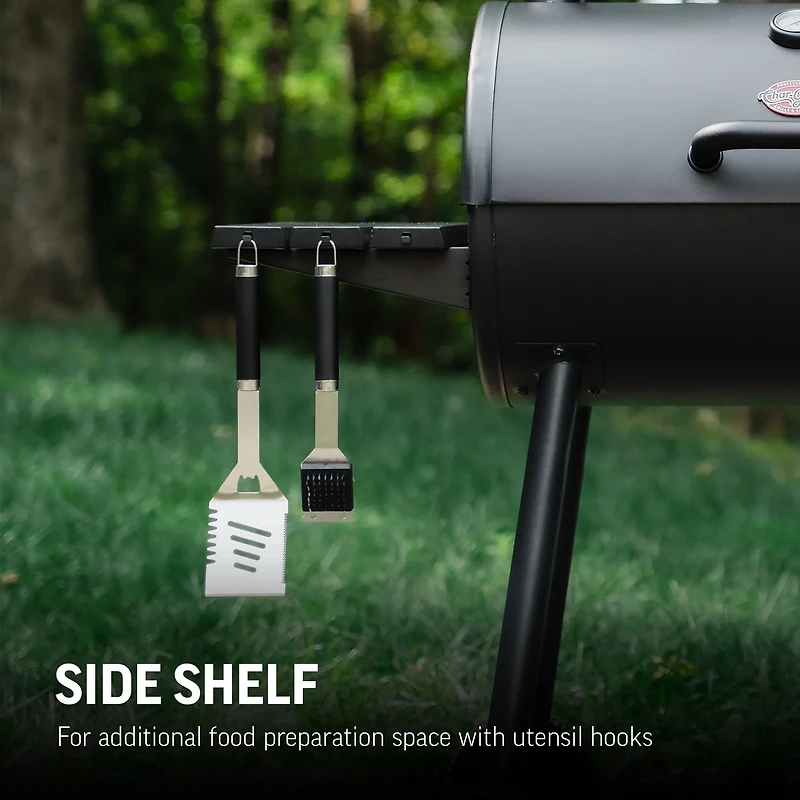 Char-Griller Smokin Pro Barrel Charcoal Grill and Offset Smoker