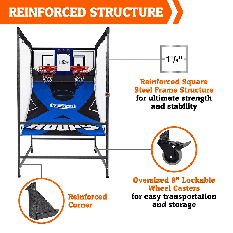 Hall of Games Indoor Steel Frame Arcade Basketball Game