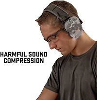 ULTRX Bionic Electronic Veil Tac Gray Camo Earmuffs