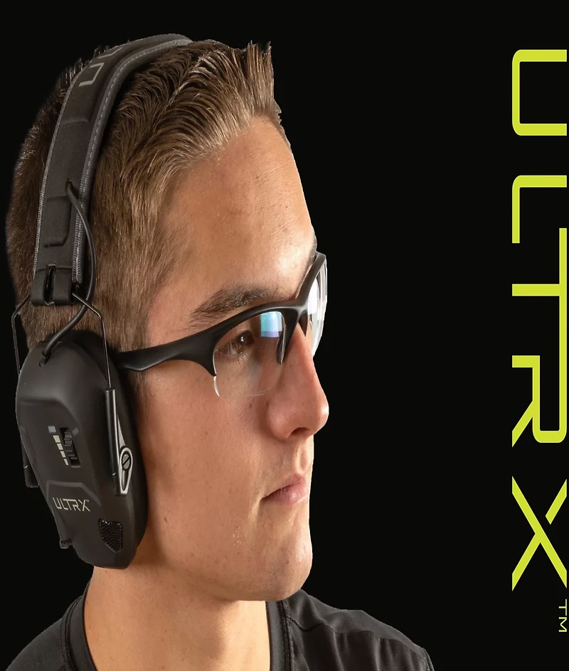 ULTRX Bionic Electronic Veil Tac Gray Camo Earmuffs