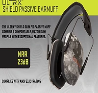 ULTRX Shield Passive Veil Tac Gray Camo Earmuffs