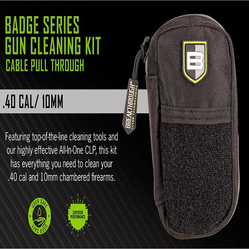 Breakthrough Clean Technologies Badge Series Pull-Through Cleaning Kit with Molle Pouch