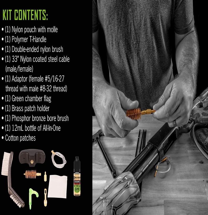 Breakthrough Clean Technologies Badge Series Pull-Through Cleaning Kit with Molle Pouch