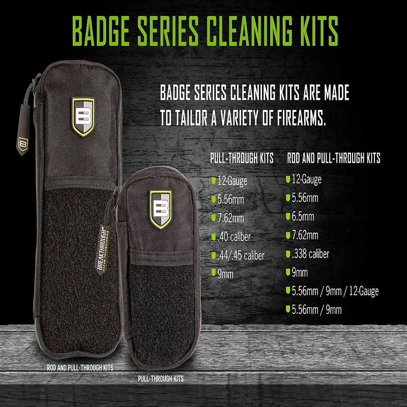 Breakthrough Clean Technologies Badge Series Pull-Through Cleaning Kit with Molle Pouch