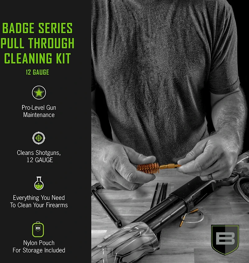 Breakthrough Clean Technologies Badge Series Pull-Through Cleaning Kit with Molle Pouch