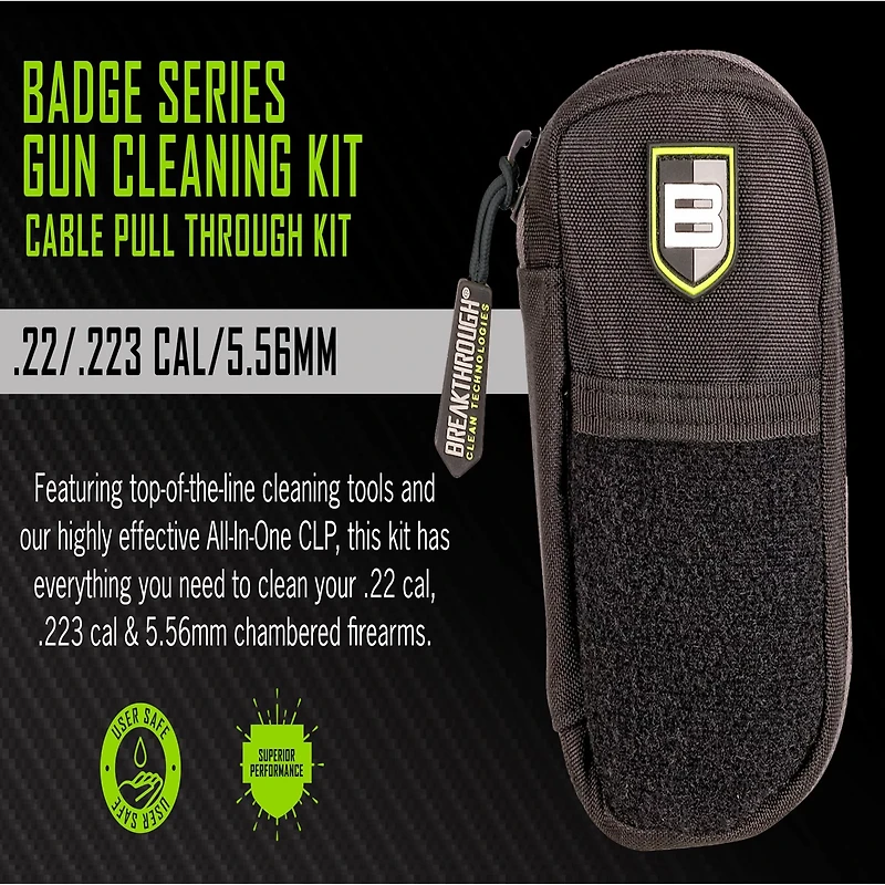Breakthrough Clean Technologies Badge Series Pull-Through Cleaning Kit with Molle Pouch