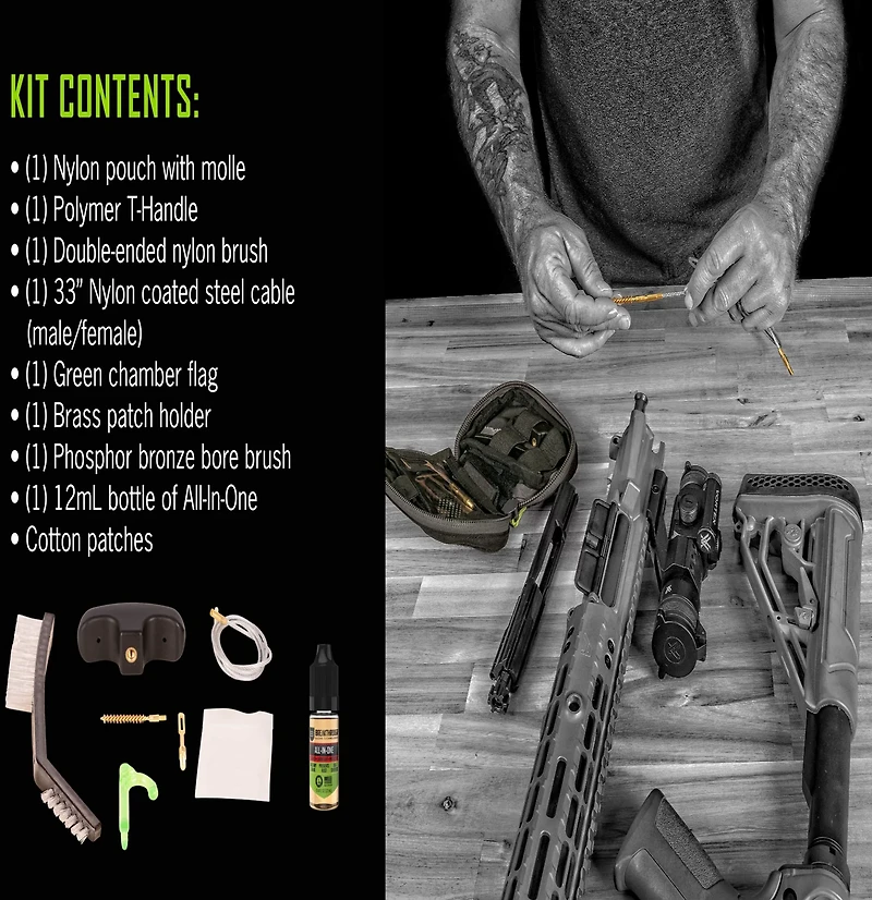 Breakthrough Clean Technologies Badge Series Pull-Through Cleaning Kit with Molle Pouch