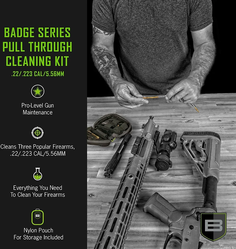 Breakthrough Clean Technologies Badge Series Pull-Through Cleaning Kit with Molle Pouch
